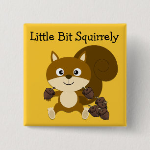 Squirrely 15 Cm Square Badge