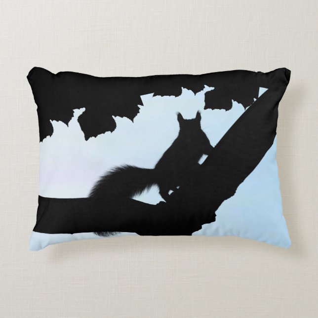 Squirrely Blues Decorative Cushion (Front)