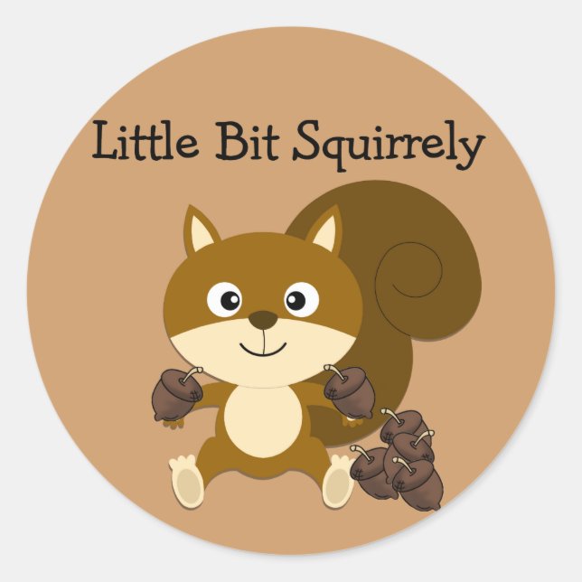 Squirrely Classic Round Sticker (Front)