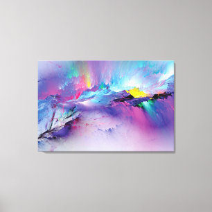 Squirt paint colours Premium Wrapped Canvas (Gloss