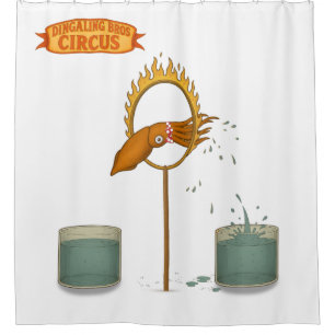 Squirty squid shower curtain