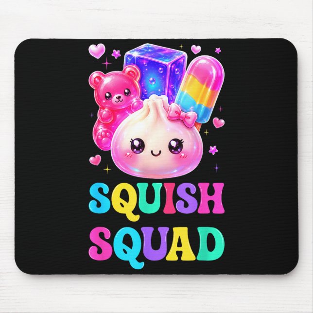 Squish squad cute kawaii dumpling rainbow candy mouse pad (Front)