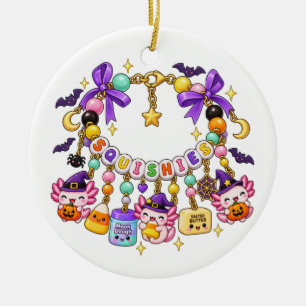 Squishes Beaded Bracelet Halloween Moon Dough Butt Ceramic Tree Decoration