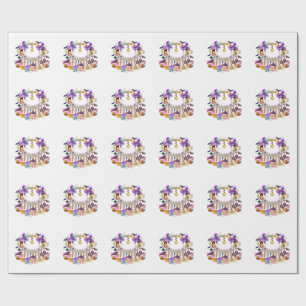 Squishes Beaded Bracelet Halloween Moon Dough Butt Wrapping Paper