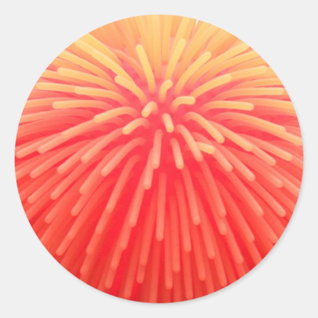 Squishy Ball Abstract Red Orange Glow Classic Round Sticker (Front)