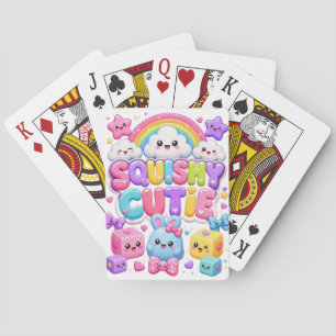 Squishy Cutie Cute Kawaii Bunnies Rainbow Clouds Playing Cards