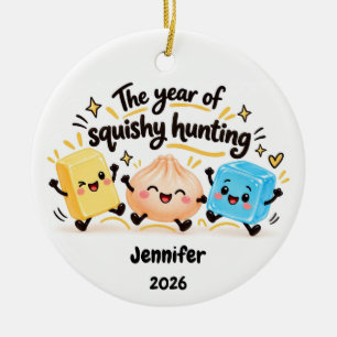 Squishy Hunting Christmas Custom Name 2026 Ceramic Tree Decoration