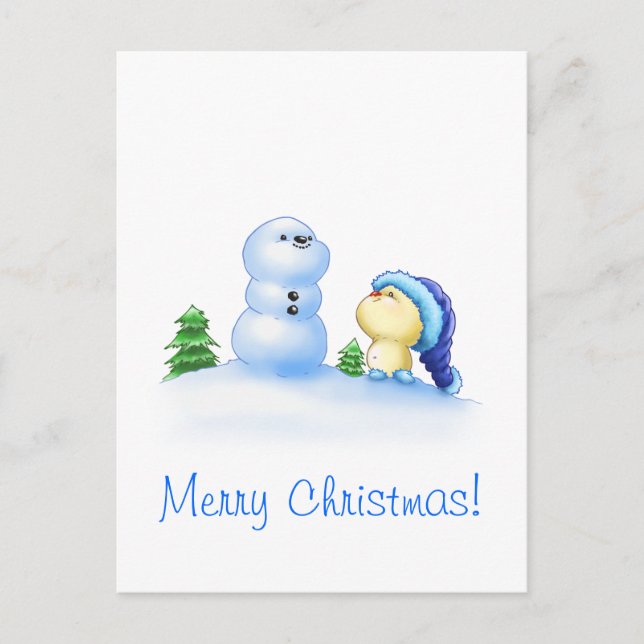 Squishy Littlekins in the Snow Holiday Postcard (Front)