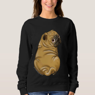 Squishy Pug rolls - Cute pug dog Illustration  Cla Sweatshirt