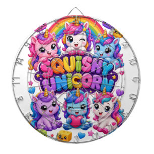 Squishy Unicorn Cute Kawaii Baby Unicorns Rainbow Dartboard