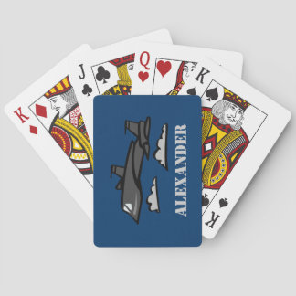 SR71 Blackbird Recon Plane Flying In Clouds Playing Cards
