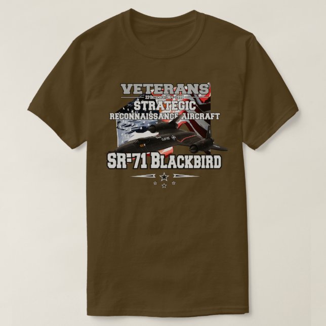 SR71 Blackbird strategic reconnaissance aircraft T-Shirt (Design Front)