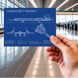 SR-71 Blackbird - Aeroplane Blueprint Plans AD Postcard