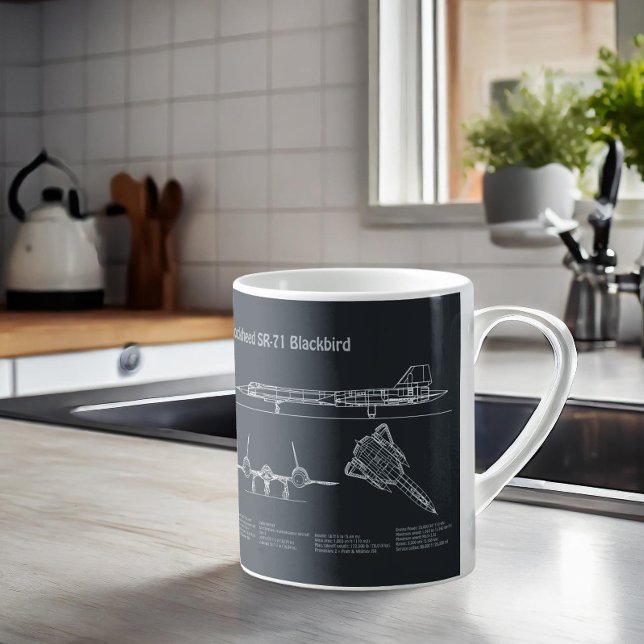 SR-71 Blackbird - Aeroplane Blueprint Plans PD Coffee Mug (Creator Uploaded)