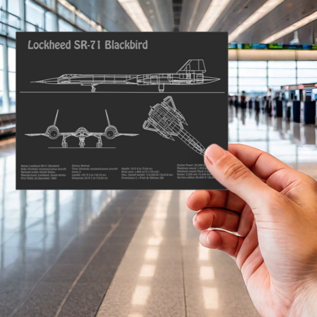 SR-71 Blackbird - Aeroplane Blueprint Plans PD Postcard (Creator Uploaded)