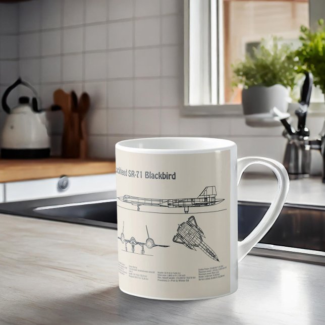 SR-71 Blackbird - Aeroplane Blueprint Plans SD Coffee Mug (Creator Uploaded)