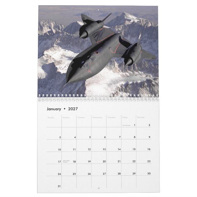 SR-71 Blackbird Calendar (Jan 2027)