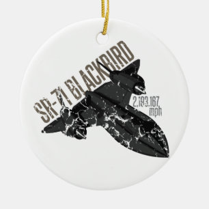 SR 71 Blackbird Ceramic Tree Decoration