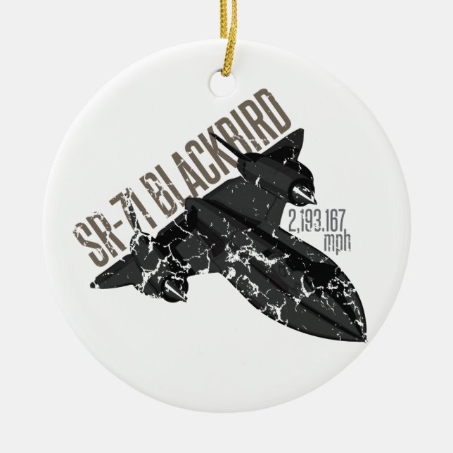 SR 71 Blackbird Ceramic Tree Decoration (Front)