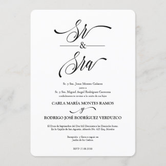 Sr y Sra Spanish Wedding Invitation
