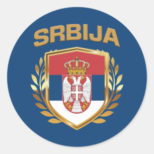 Srbija Flag Shield Serbia Classic Round Sticker