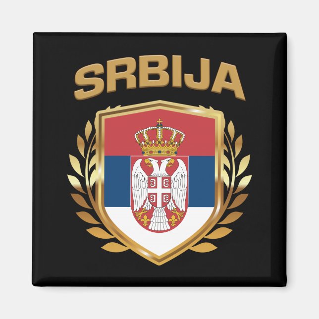 Srbija Flag Shield Serbia Magnet (Front)