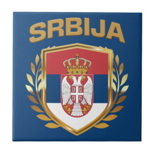 Srbija Flag Shield Serbia Tile
