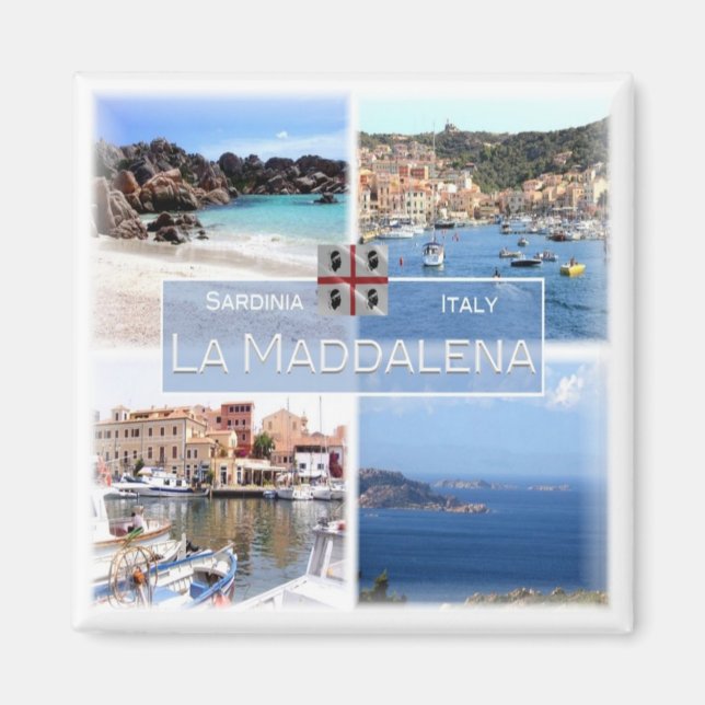 SRD023 LA MADDALENA, Mosaic, Sardinia, Fridge Magnet (Front)