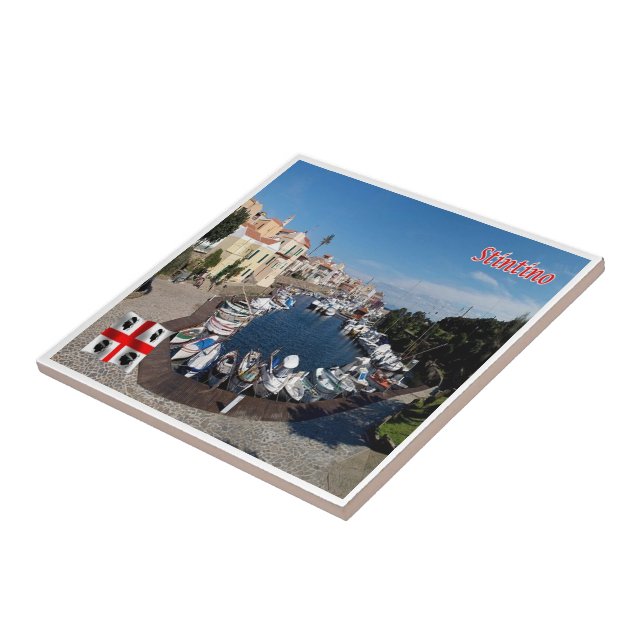 SRD045 STINTINO, Aerial view, Sardinia, Tile (Side)