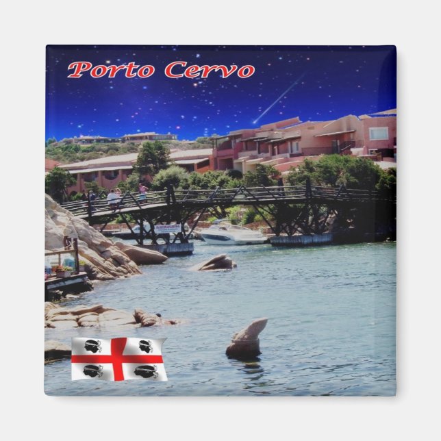 SRD053 PORTO CERVO Sardinia, Italy, Fridge Magnet (Front)