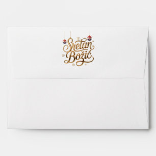 Sretan Božić Croatian Gold Christmas Envelope
