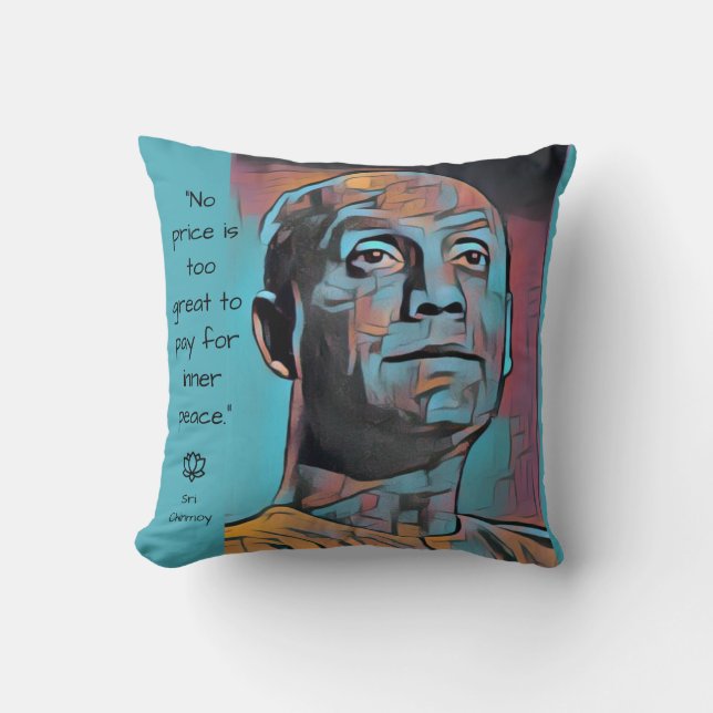 Sri Chinmoy throw pillow (Front)