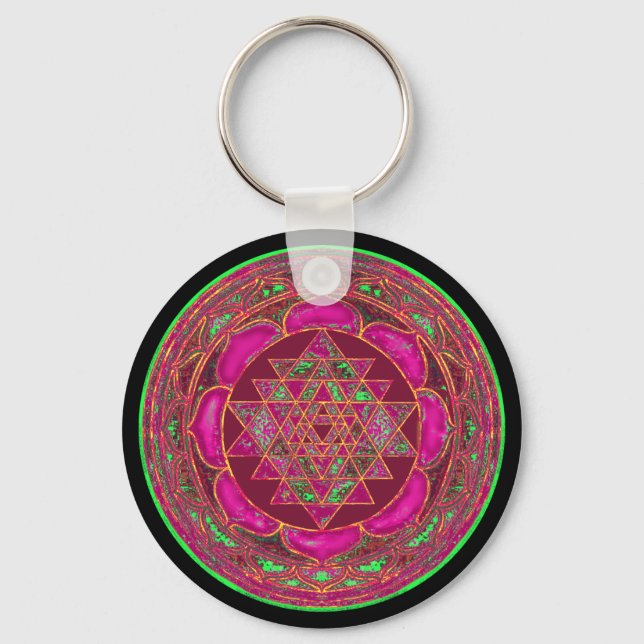 Sri Lakshmi Yantra Mandala Key Ring (Front)