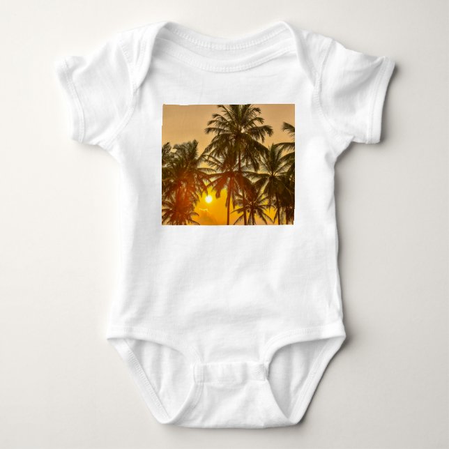 Sri Lanka Beach Sunset View Baby Bodysuit (Front)