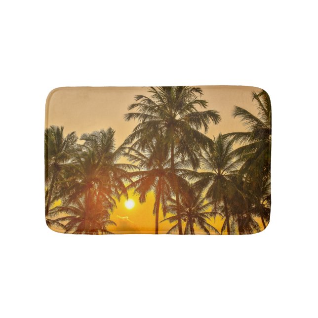 Sri Lanka Beach Sunset View Bath Mat (Front)