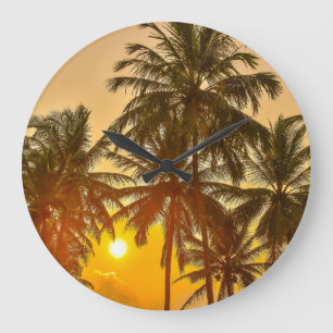 Sri Lanka Beach Sunset View Large Clock