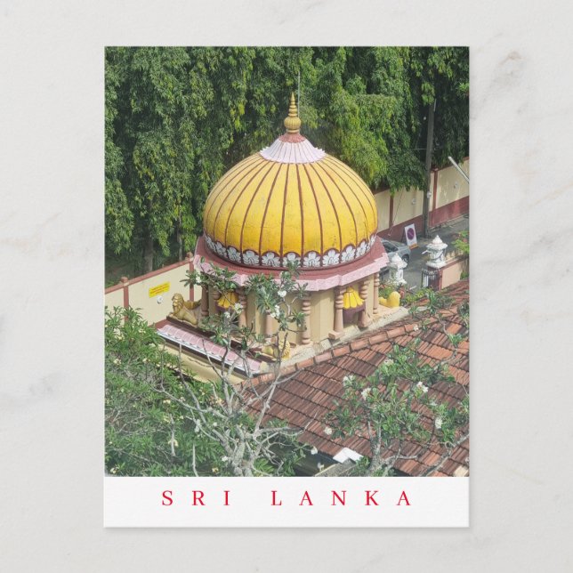 Sri Lanka Colombo temple view postcard (Front)