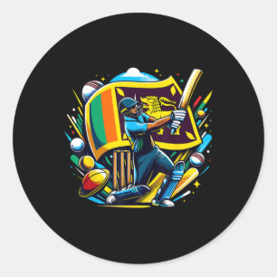 Sri Lanka Cricket Sri Lankan Cricket Jersey 1 Classic Round Sticker
