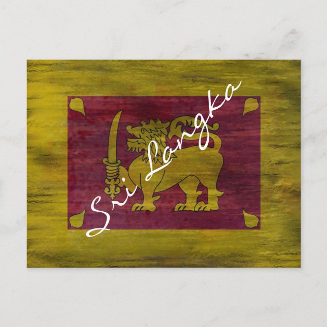 Sri Lanka distressed Sri Lankan flag Postcard (Front)