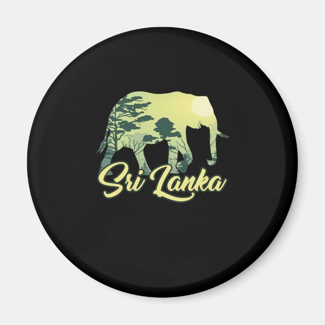 Sri Lanka Elephant Nature Lover Traveller Gift Magnet (Front)