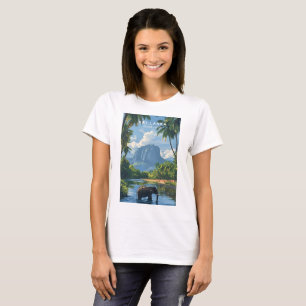 Sri Lanka Elephant River Jungle T-Shirt for Women