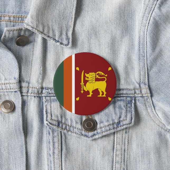 Sri Lanka flag 7.5 Cm Round Badge (In Situ)