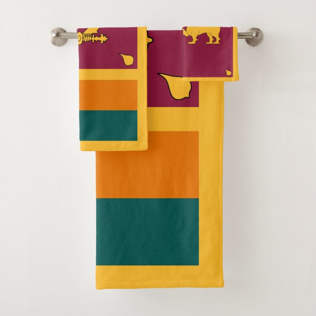 Sri Lanka Flag Bath Towel Set (Insitu)