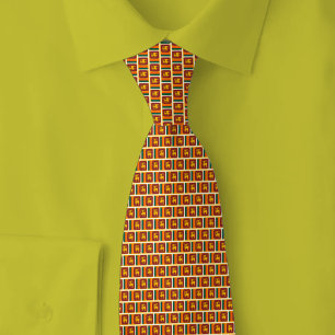 Sri Lanka Flag Brick Pattern Tie