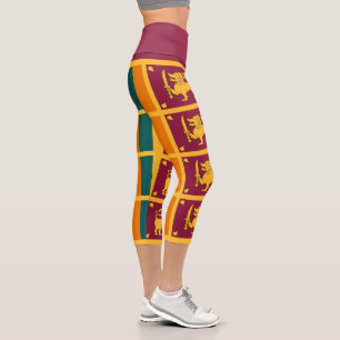 Sri Lanka Flag Capri Leggings