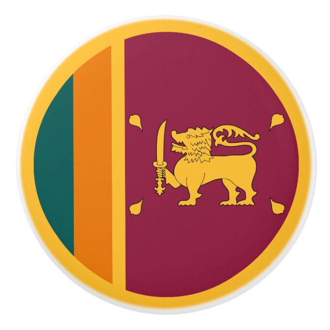Sri Lanka Flag Ceramic Knob (Front)