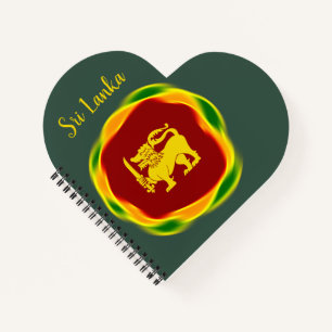 Sri Lanka Flag colors and Yellow Lion Sinhala Notebook