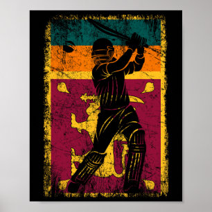 Sri Lanka Flag Cricket Jersey Fan Player Coach Poster