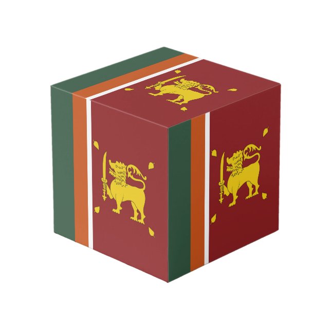 Sri Lanka flag Cube (Front Angled)
