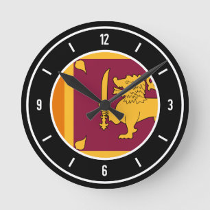 Sri Lanka Flag Elegant Round Clock